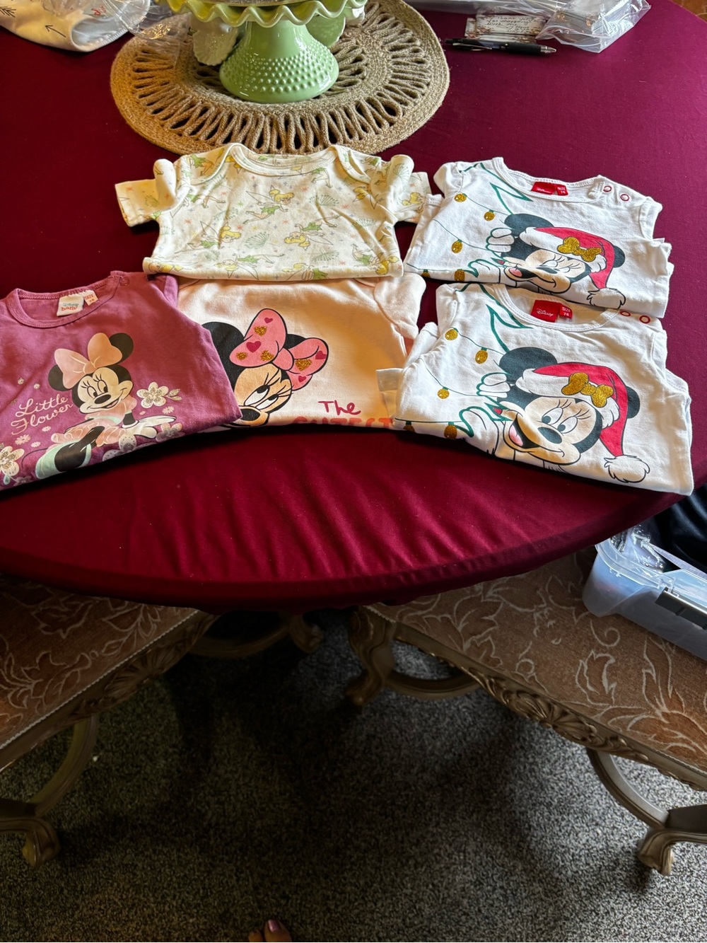 Disney Baby White and Green Tinker Bell Onesie